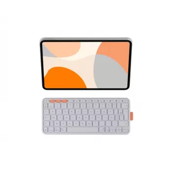 Logitech Flip Folio Tastatur- und Folio-Case - Vollformat - Kabellos - Bluetooth 5.1 LE - AZERTY - Französisch - Hellgrau - für Apple 10,9-Zoll iPad Air (5. Generation)