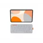 Logitech Flip Folio Tastatur- und Folio-Case - Vollformat - Kabellos - Bluetooth 5.1 LE - AZERTY - Französisch - Hellgrau - für Apple 10,9-Zoll iPad Air (5. Generation)