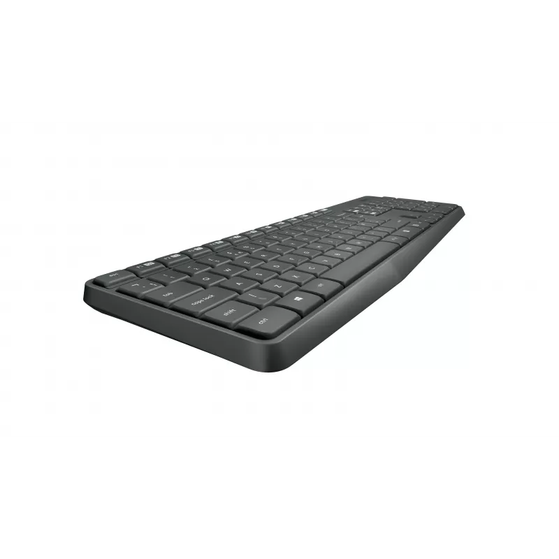 Logitech MK235 Kabelloses Tastatur- und Maus-Set, 2,4 GHz RF, QWERTZ-Layout, Schwarz, USB-Empfänger – 920-008031