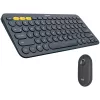 Logitech Pebble 2 Combo Tonal Graphite Kabelloses Tastatur- und Maus-Set, AZERTY Französisches Layout, Bluetooth & Logi Bolt USB-Empfänger, Leise Klicks, Multi-Device, Recycling-Kunststoff