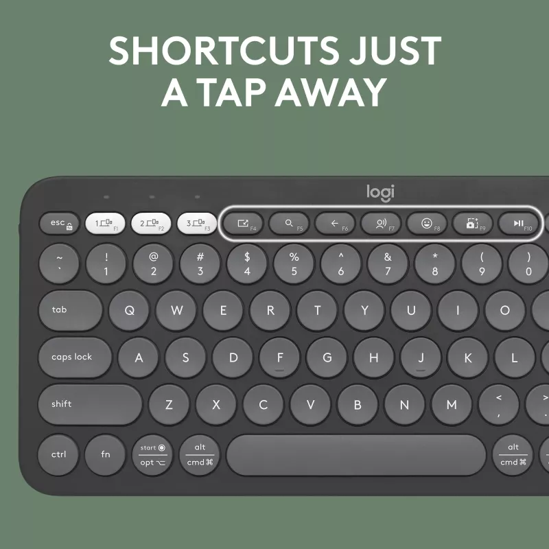 Logitech Pebble 2 Combo Tonal Graphite Kabelloses Tastatur- und Maus-Set, AZERTY Französisches Layout, Bluetooth & Logi Bolt USB-Empfänger, Leise Klicks, Multi-Device, Recycling-Kunststoff