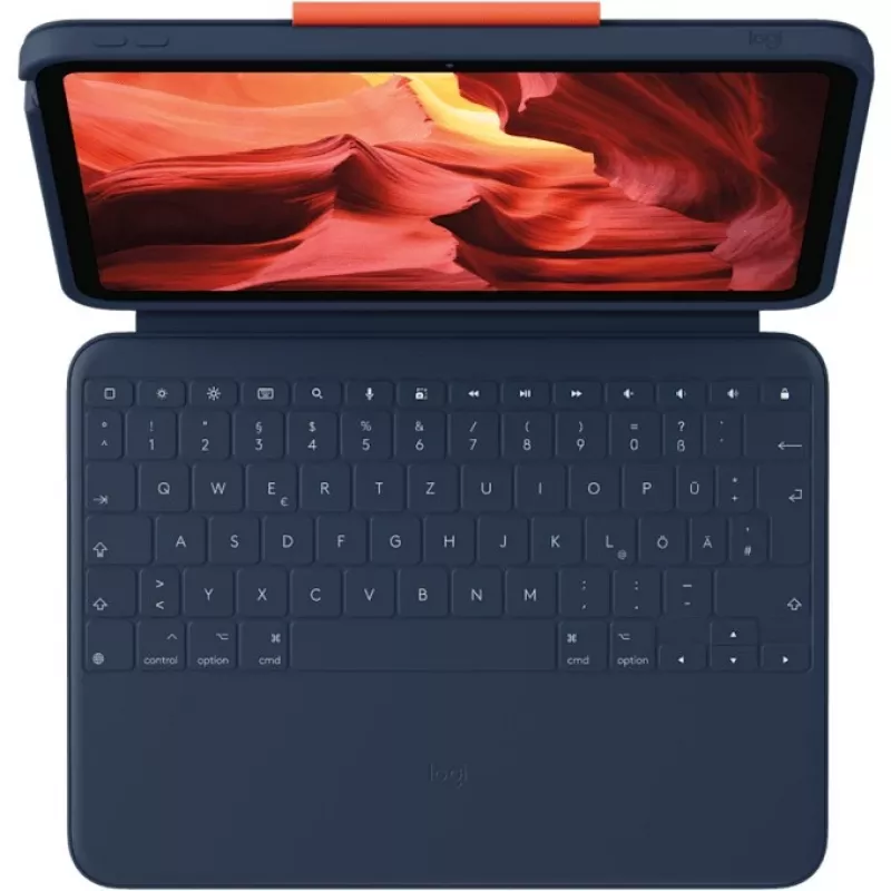 Logitech Rugged Combo 4 Tastaturhülle für iPad 10. Generation - Classic Blue (französisches AZERTY-Layout)