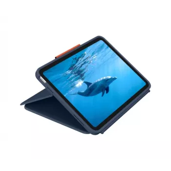 Logitech Rugged Combo 4 Tastaturhülle mit Trackpad für iPad 10. Generation, Apple Smart Connector, Classic Blue