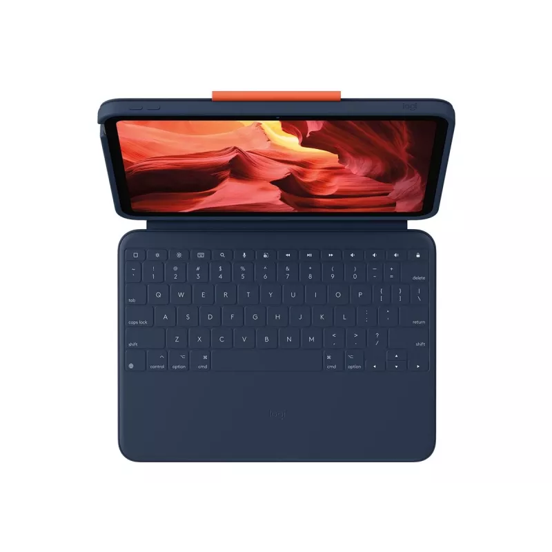 Logitech Rugged Combo 4 Tastaturhülle mit Trackpad für iPad 10. Generation, Apple Smart Connector, Classic Blue