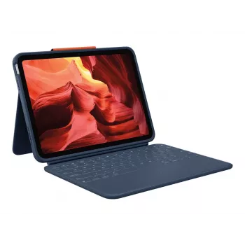 Logitech Rugged Combo 4 Tastaturhülle mit Trackpad für iPad 10. Generation, Apple Smart Connector, Classic Blue
