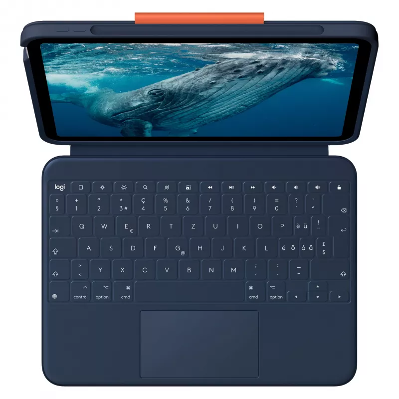 Logitech Rugged Combo 4c Touch Classic Blue (CH) Tastaturhülle mit Trackpad für iPad 7/8/9