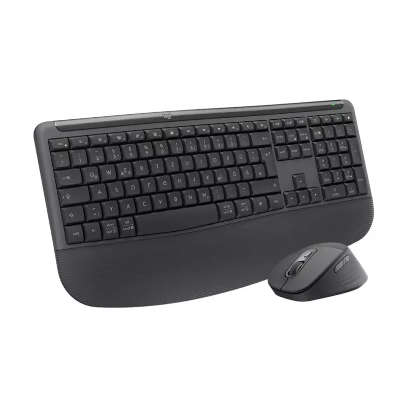 Logitech Signature Comfort Plus Combo MK880 for Business - Tastatur- und Maus-Set - Full Size - mit LED-Akkuanzeige - Kabellos - USB-C, Bluetooth LE - QWERTZ - Deutsch - Graphit