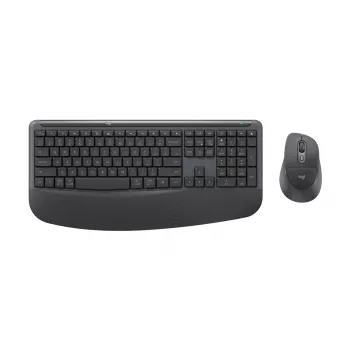 Logitech Signature Comfort Plus Combo MK880 for Business - Tastatur- und Maus-Set - Full Size - mit LED-Akkuanzeige - Kabellos - USB-C, Bluetooth LE - QWERTZ - Deutsch - Graphit