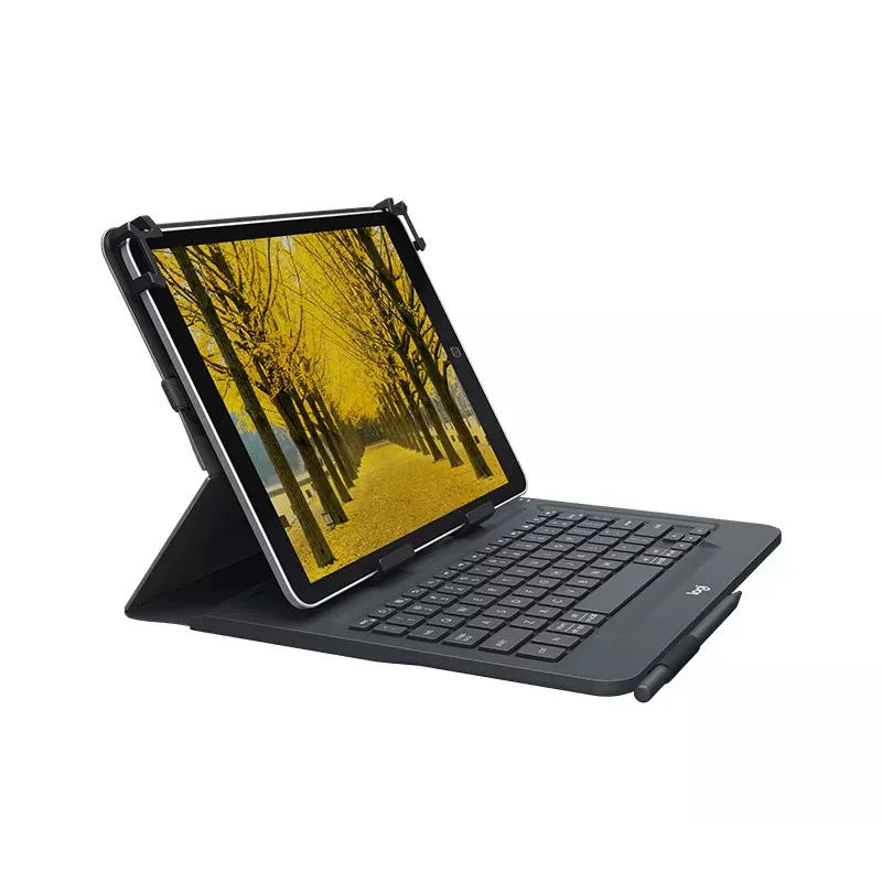 Logitech Universal Keyboard and Folio Case für 9-10 Zoll Tablets, Bluetooth 3.0, QWERTZ Schweizerdeutsch Layout, Graphite