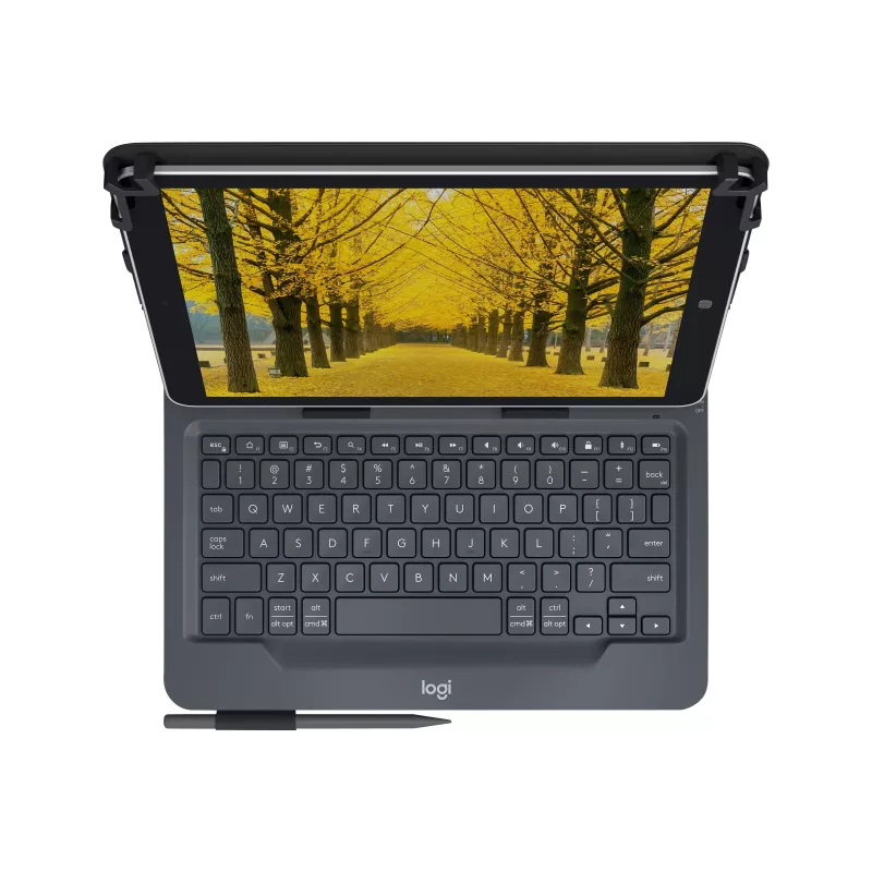 Logitech Universal Keyboard and Folio Case für 9-10 Zoll Tablets, Bluetooth 3.0, QWERTZ Schweizerdeutsch Layout, Graphite