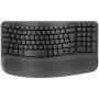 Logitech Wave Keys and Lift Combo – Ergonomisches kabelloses Tastatur- und vertikales Maus-Set, Graphit