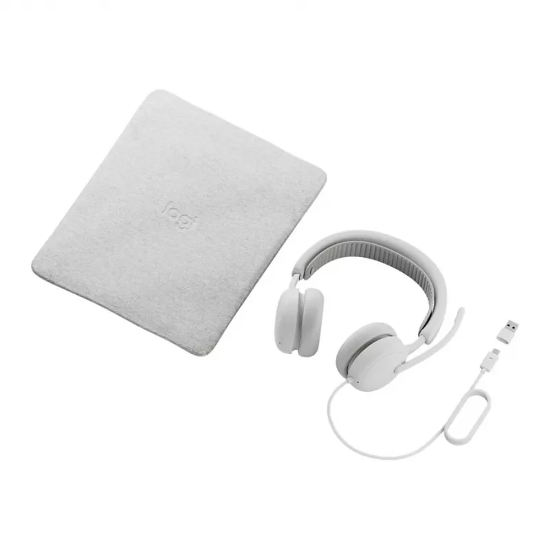 Logitech Zone Wired 2 On-Ear USB-C Headset mit Geräuschunterdrückendem Bügelmikrofon, Off-White