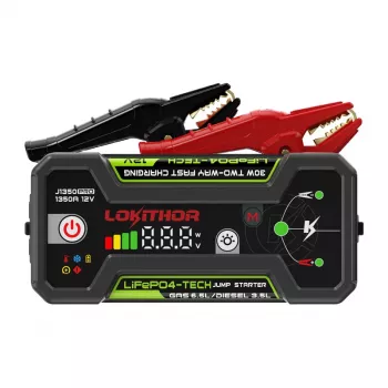 LOKITHOR J1350 Pro 25.6Wh 12V Jump Starter mit 2500A Spitzenstrom und Luftkompressor