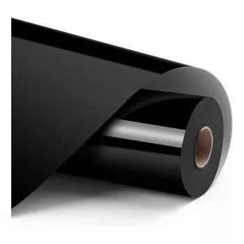 LOKLiK Permanent haftende Vinylfolie glänzend Schwarz 30,5 x 180 cm (12 inch x 6 ft) - 1 Rolle
