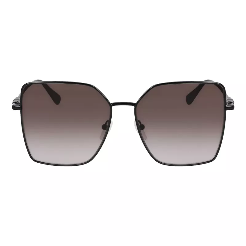 Longchamp LO173S5715001 Damen-Sonnenbrille - Schwarzer Rahmen, Graue Gläser, 57 mm