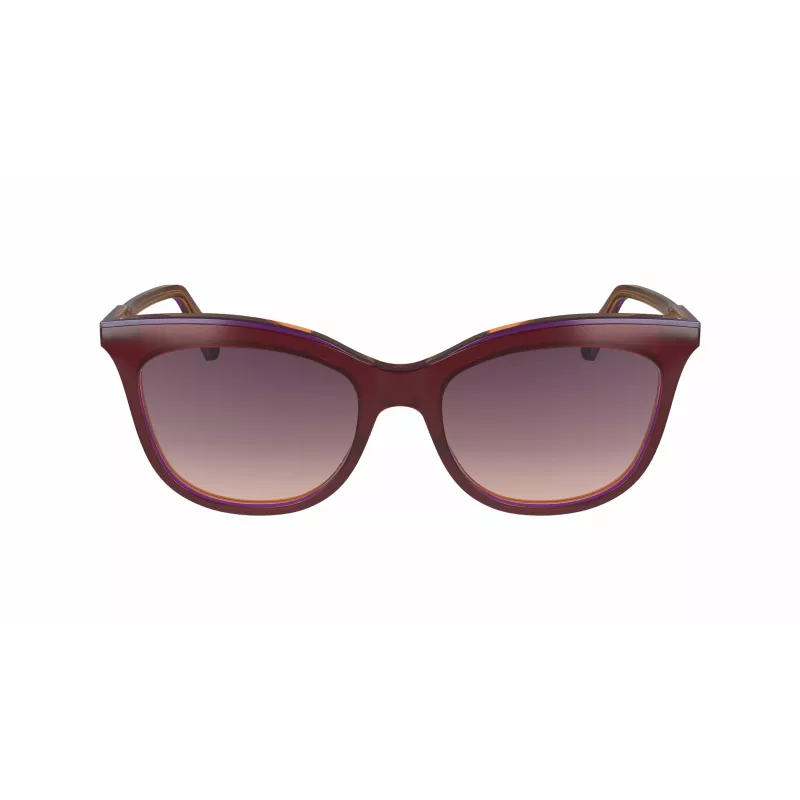Longchamp LO738S Damensonnenbrille – Havanna-Acetatrahmen, braune Gradientengläser, UV400, 53/18/140 mm