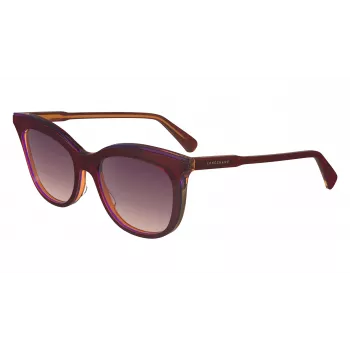 Longchamp LO738S Damensonnenbrille – Havanna-Acetatrahmen, braune Gradientengläser, UV400, 53/18/140 mm