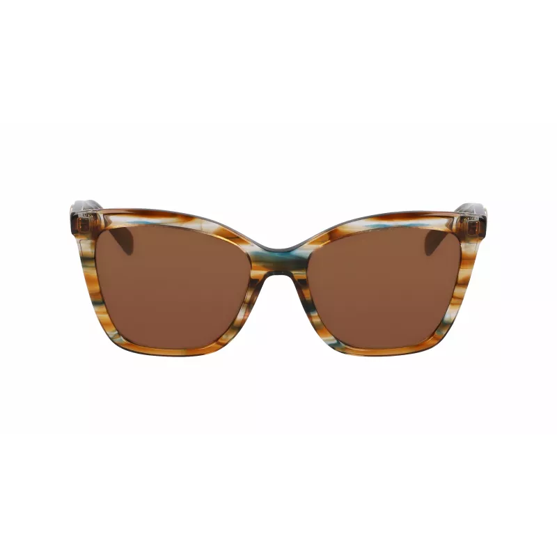 LONGCHAMP LO742S-N-211 Damen eckige Acetat-Sonnenbrille Havana Braun Gradient 54mm