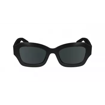LONGCHAMP LO749S-001 Damen-Sonnenbrille - Schwarzer Rahmen, Graue Gläser, 50 mm