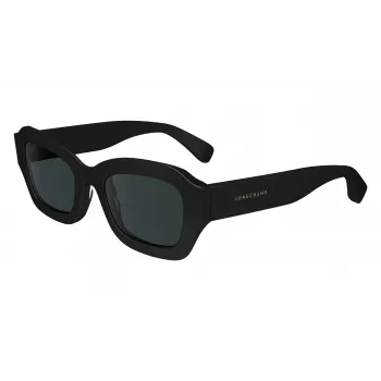 LONGCHAMP LO749S-001 Damen-Sonnenbrille - Schwarzer Rahmen, Graue Gläser, 50 mm