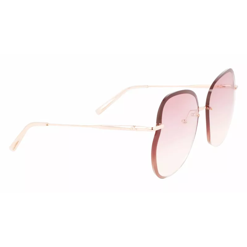 Longchamp Damen-Sonnenbrille LO160S716 Butterfly Havana mit Gradient-Grauen Gläsern (65/17/140 mm)