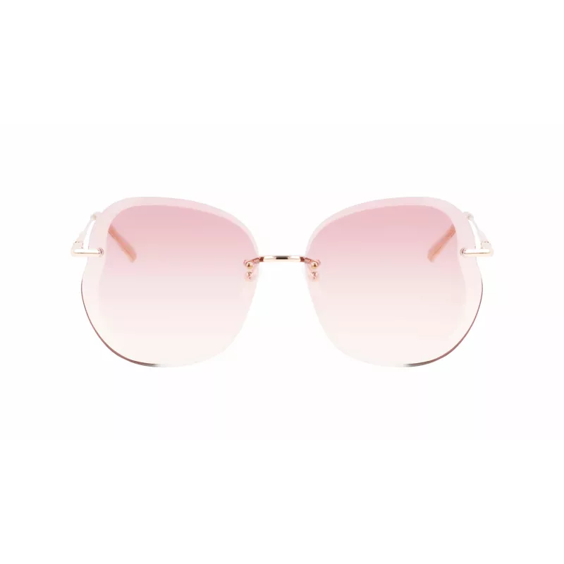Longchamp Damen-Sonnenbrille LO160S716 Butterfly Havana mit Gradient-Grauen Gläsern (65/17/140 mm)