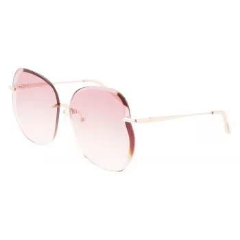 Longchamp Damen-Sonnenbrille LO160S716 Butterfly Havana mit Gradient-Grauen Gläsern (65/17/140 mm)