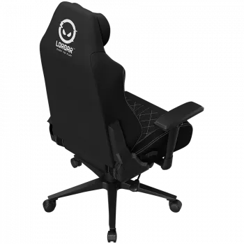 LORGAR CHA41 Ergonomischer Gaming-Stuhl Advanced, Premium Anti-Stain Stoff, Schwarz/Weiß
