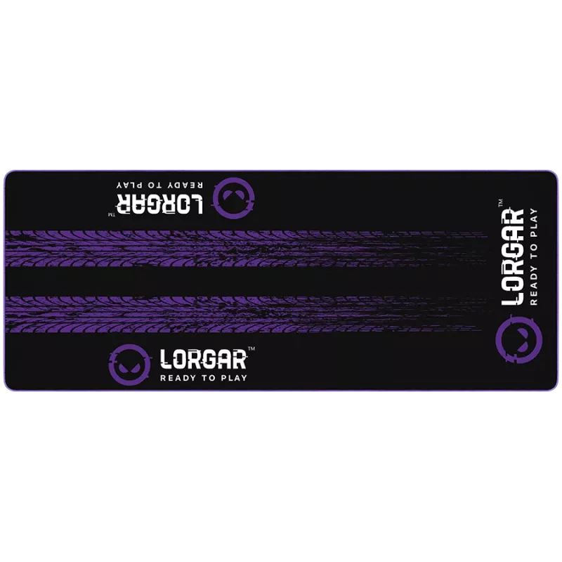 LORGAR RX1FM Sim Racing Bodenmatte Advanced, mit gekettelter Kante, 1700x700x3 mm, Schwarz/Lila