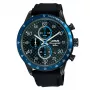 Lorus Herren Quarz Analog Uhr RM337EX9 Blaues Zifferblatt Braunes Lederband 43mm