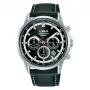 LORUS Herren Quarz-Chronograph Uhr RT301KX9 42mm Edelstahl Schwarzes Zifferblatt