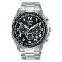 Lorus Herren-Quarz-Chronograph Uhr RT303KX9 - 43mm Edelstahl, schwarzes Zifferblatt