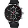 Lorus Herren-Quarzuhr RM365FX9 - 43mm Edelstahlgehäuse, schwarzes Zifferblatt, silbernes Armband, 100m Wasserdichtigkeit