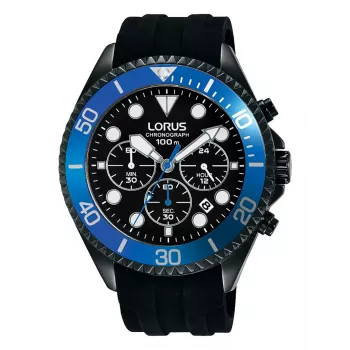 Lorus RT323GX9 Herren Quarzuhr 45mm Edelstahl Schwarzes Zifferblatt Armband