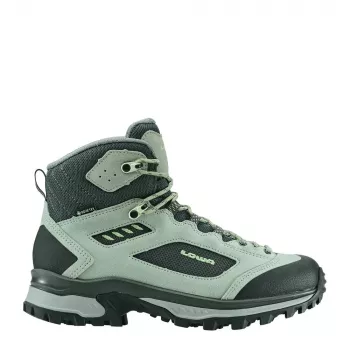 LOWA Damen Corvara GTX Mid Wanderschuhe, Patinagreen/Grau