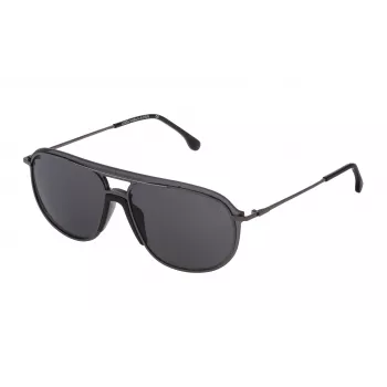 LOZZA MAN SL2338M Sonnenbrille 990568 Graue Gläser Schwarzer Rahmen Rechteckig 99mm