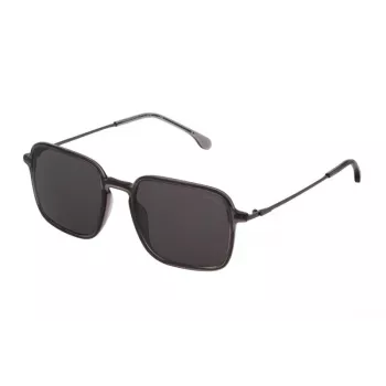 LOZZA MAN SL4214M546S9P Sonnenbrille Rechteckig Acetat Schwarz Gestell Polarisierte Graue Gläser UV400 54/20/145 mm