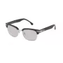 LOZZA SL2253M52579X Unisex Rechteckige Sonnenbrille - Glänzender schwarzer Acetatrahmen, graue Gradient-Polycarbonatgläser, 52 mm Glasbreite, 100 % UV400-Schutz