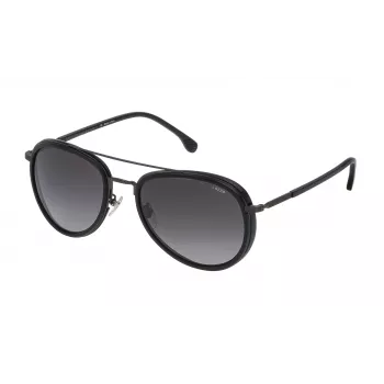 LOZZA SL2281M56627F Unisex Rechteck-Sonnenbrille Havana Acetatrahmen Braune Polycarbonat-Gläser 56/20/140 mm UV400 Kategorie 3
