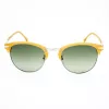 LOZZA SL2293M-579V Herren-Sonnenbrille, eckig, Havanna-Acetatrahmen, grüne Polycarbonat-Gläser, 52 mm