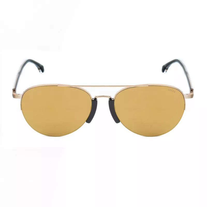 LOZZA SL2394-57300G Herren-Rechteck-Sonnenbrille, Havanna/Brauner Rahmen, grüne Gläser, 57/15/140 mm