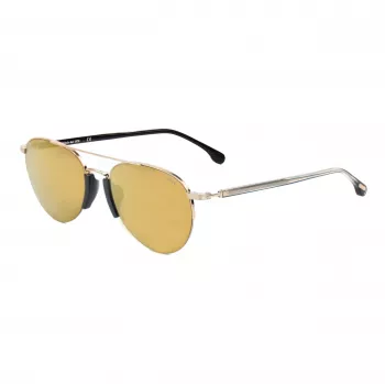 LOZZA SL2394-57300G Herren-Rechteck-Sonnenbrille, Havanna/Brauner Rahmen, grüne Gläser, 57/15/140 mm
