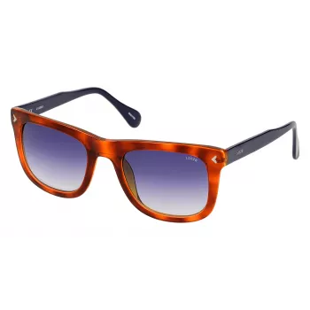 LOZZA SL4006M5209BG Unisex-Sonnenbrille - Schwarzer Acetatrahmen, graue Polycarbonatgläser, UV400-Schutz, 52 mm Glasbreite