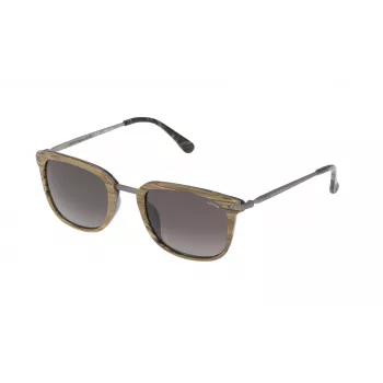 LOZZA SL4028M520ANB Unisex Rechteckige Sonnenbrille - Schwarzer Acetatrahmen, Graue Polycarbonatgläser, UV400-Schutz