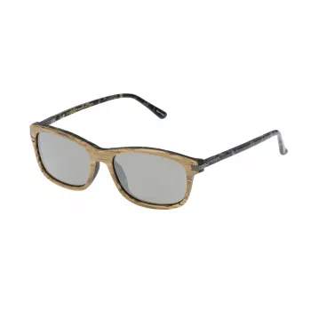 LOZZA SL4029M56ANBX Unisex-Sonnenbrille - Rechteckiger Metallrahmen, graue Gläser, 56/16/140 mm