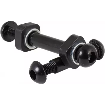 Lucky Scooter Crew Achsen- und Abstandshalter-Set - 8mm Achse, M8-Gewinde, Schwarz/Silber