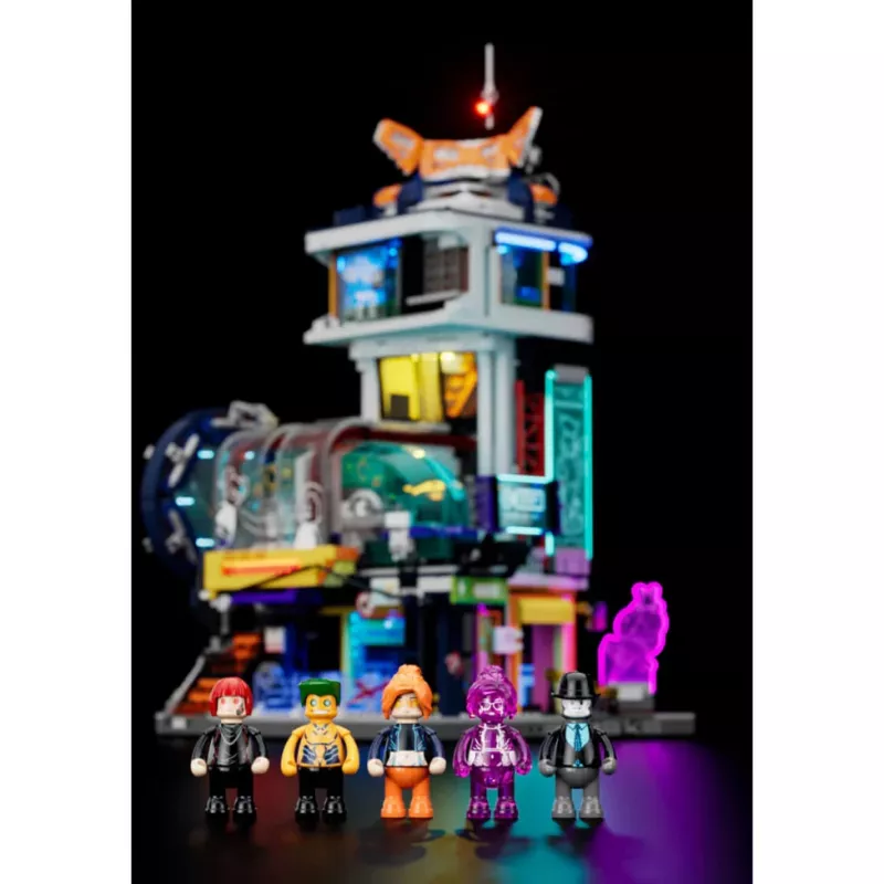LUMIBRICKS Funwhole Medieval Watchtower Building Blocks Set mit LED-Beleuchtung (1368 Teile)
