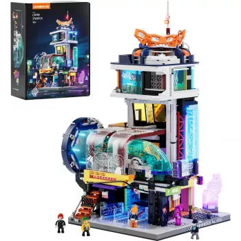 LUMIBRICKS Funwhole Medieval Watchtower Building Blocks Set mit LED-Beleuchtung (1368 Teile)