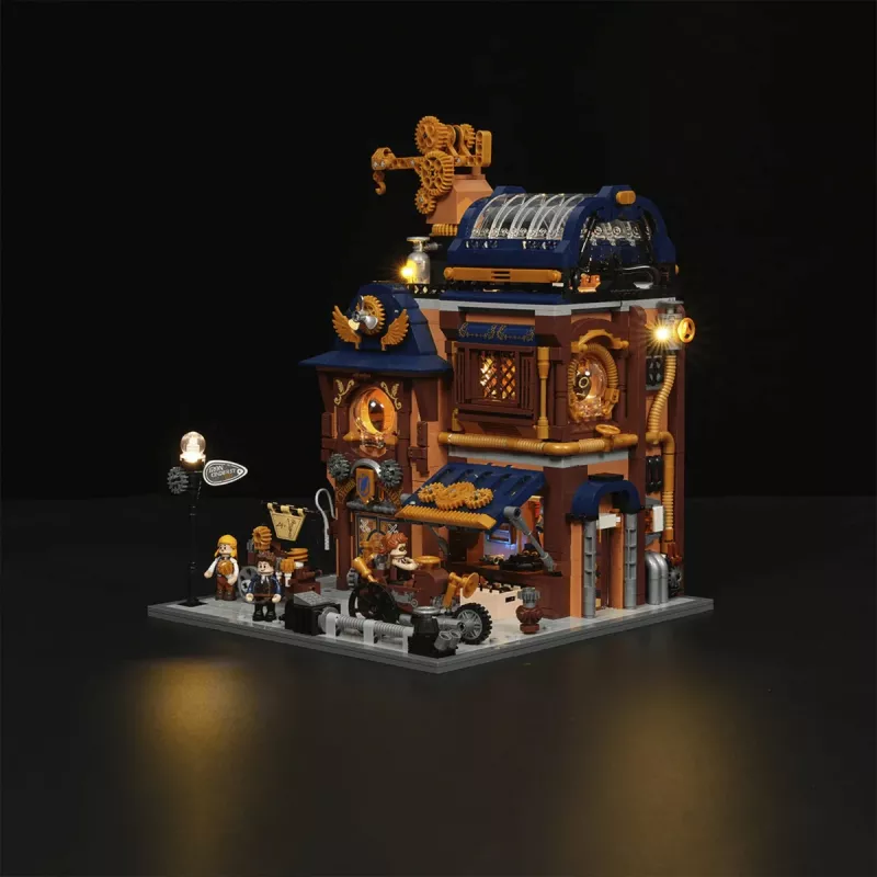 Lumibricks Steampunk Mechanical Workshop Building Blocks Set mit LED-Beleuchtung - 2150 Teile