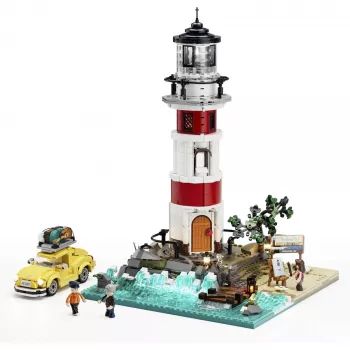 Lumibricks Sunrise Lighthouse Building Block Set mit LED-Beleuchtung